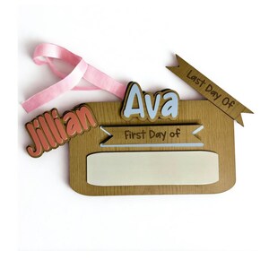 Carte mémoire du premier et du dernier jour. Accessoire photo pour la rentrée des classes, plaque nominative interchangeable