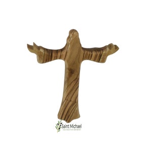 5 Inch Jesus Resurrection Cross Wooden Cross Carved in the shape of the Crucifix Cross,   Wall Décor, Holy Cross Religious Easter  Décor