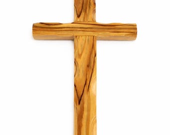 Hand-Carved Olive Wood Cross | Bethlehem Holy Land, 5 Inch