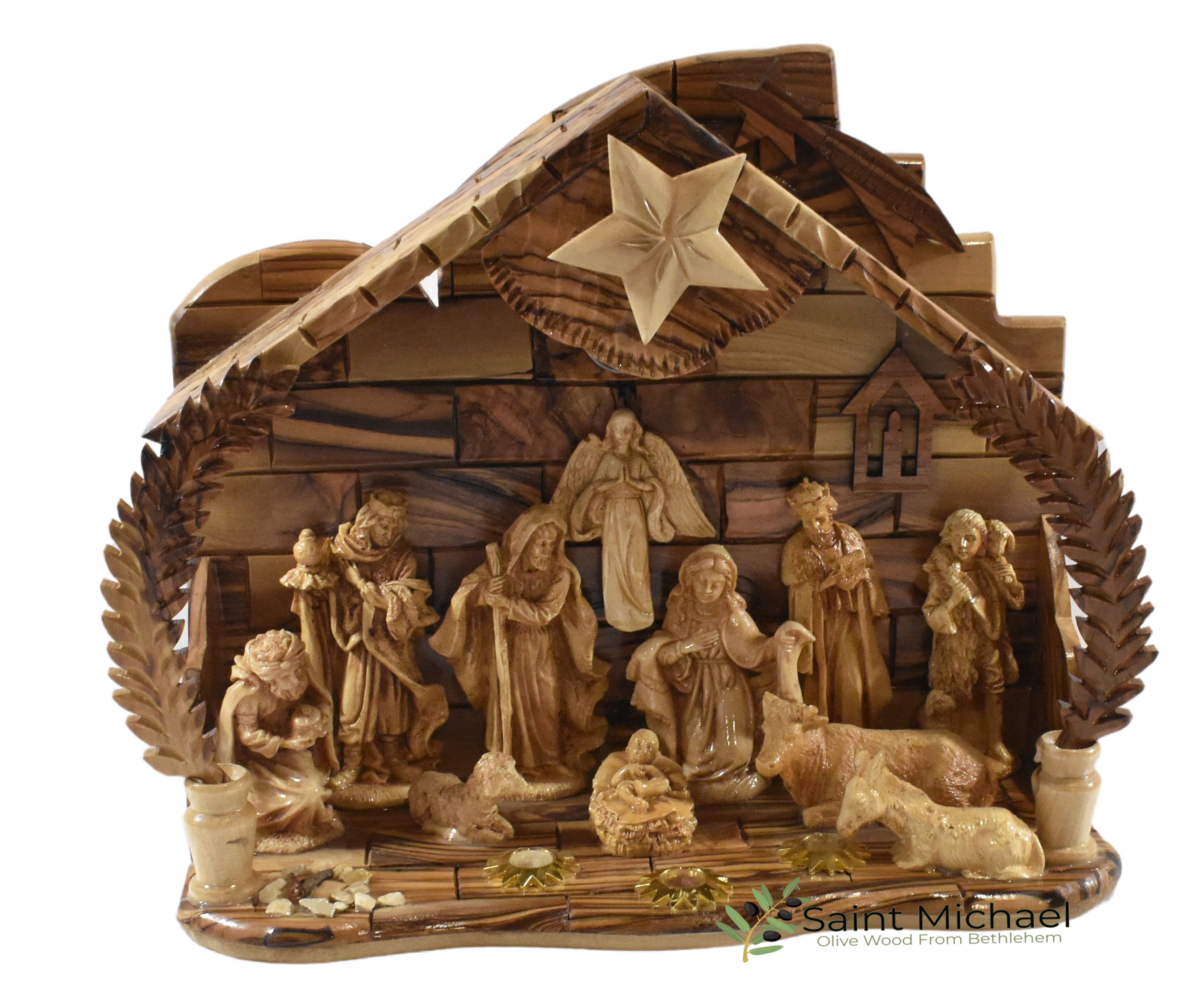 Bethlehem Wooden Nativity Set Made of Olive Wood in the Holy Etsy UK