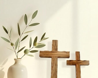 Hand Carved Olive Wood Wall Cross: Holy Land Christian Gift