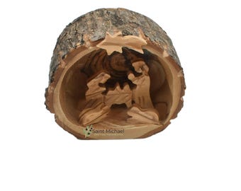 Hand Carved Olive Wood Nativity Scene: Bethlehem Holy Land Christmas Decor
