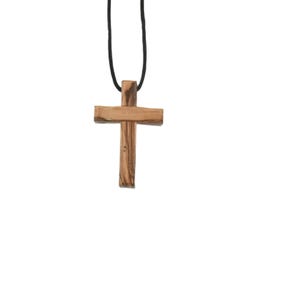 Olive Wood Cross Necklace: Bethlehem Christian Religious Pendant