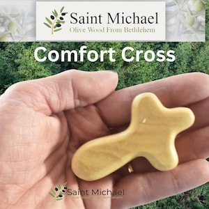 Mini Olive Wood Comfort Cross: Handheld Prayer Gift