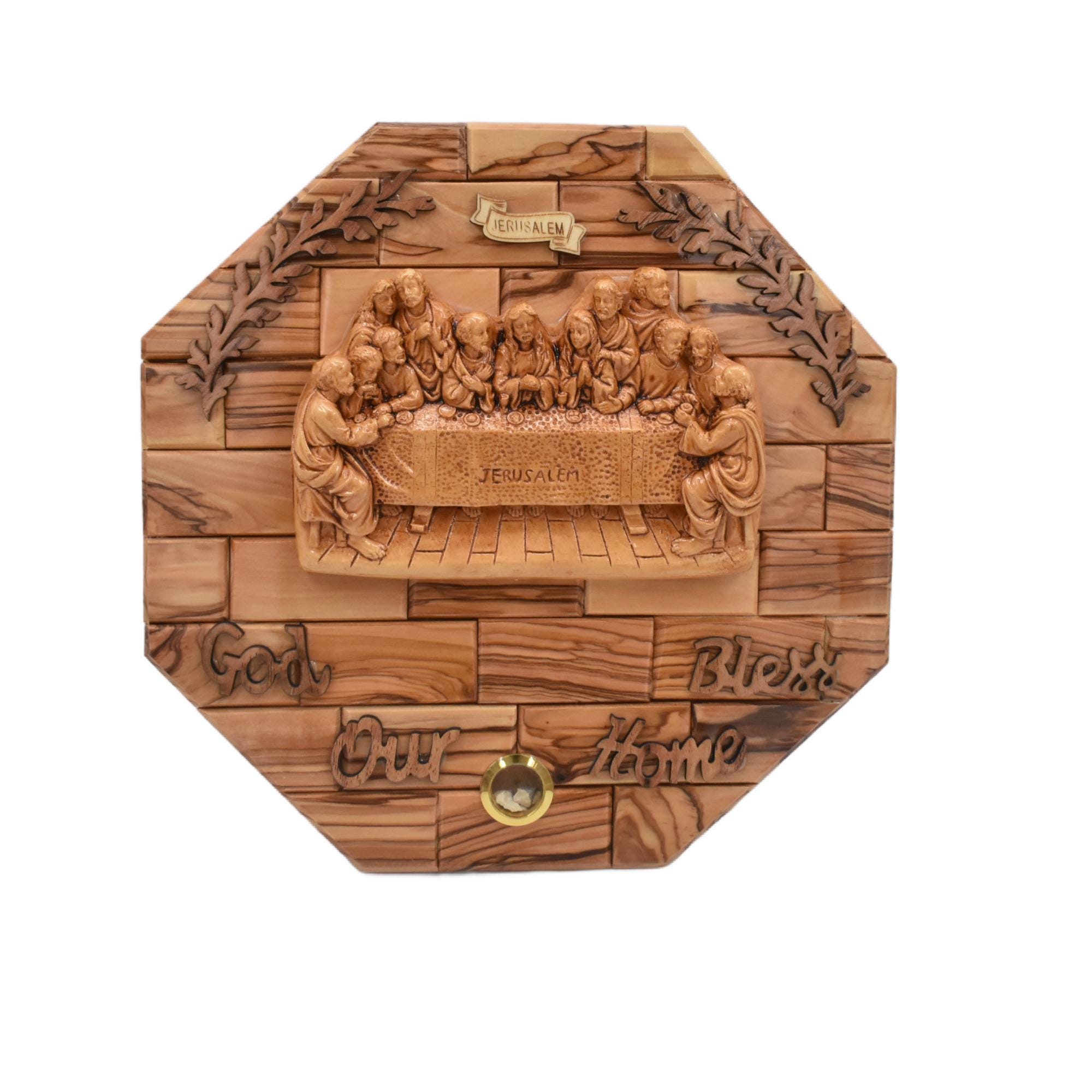 Last Supper Olive Wood Plaque – God Bless Our Home Wall Decor – Made in ...