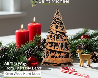 Nativity Christmas Tree Ornament Olive Wood Made in Very Special Place Bethlehem Holy Land