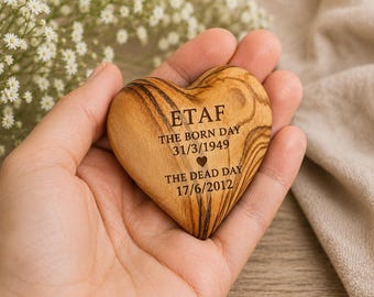 Personalized Memorial Olive Wood Keepsake Sympathy Gift for Loss Remembrance Decor Gift