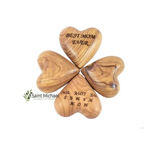 Personalized Olive Wood Heart, Bethlehem Engraved Keepsake, Custom Holy Land Gift image 11
