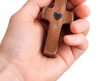 Comfort Cross Gift, Small Wooden Prayer Cross for Kids, Hospital Visits, Sympathy & Faith