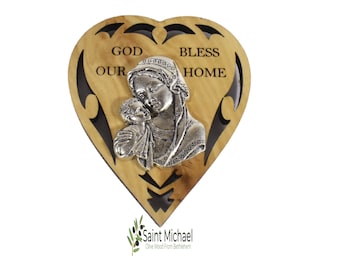 Bethlehem Olive Wood Fridge Magnet: Christian Home Blessing Decor