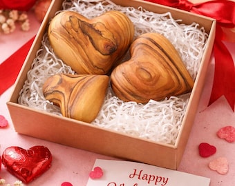 Olive Wood Heart from Holy Land | Hand Carved Comfort Heart, Christian Gift, Religious Keepsake