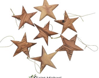 Olive Wood Star Christmas Ornament | Bethlehem Nativity Decor