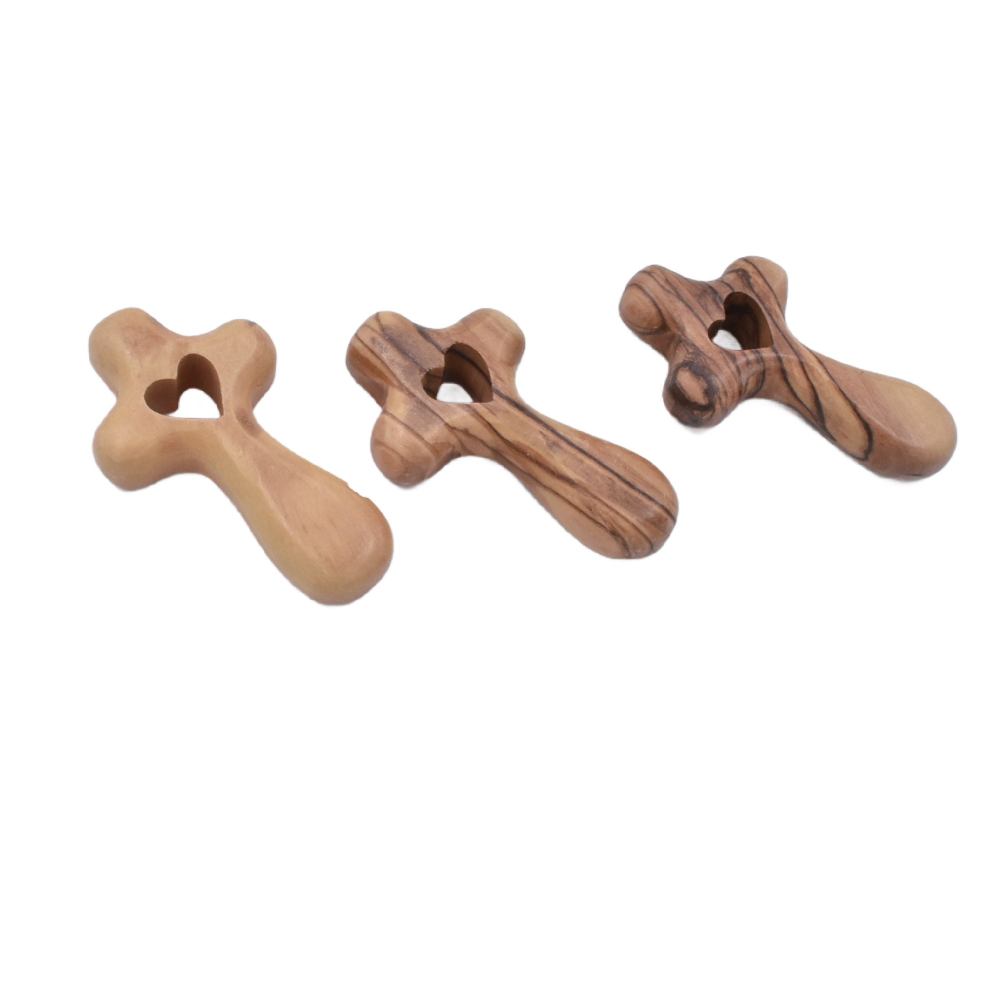 Mini Olive Wood Comfort Cross With Heart From Bethlehem – Holy Land ...
