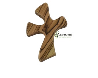 Olive Wood Comfort Cross: Hand Held Prayer Cross