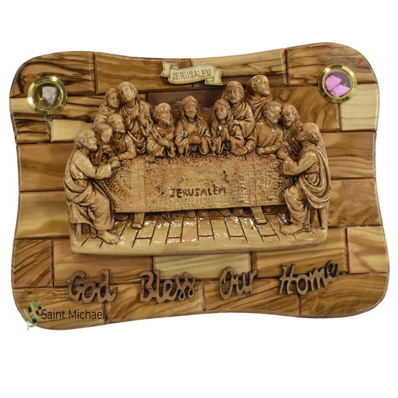 Hand Carved Olive Wood Last Supper Plaque: Holy Land Decor - Etsy