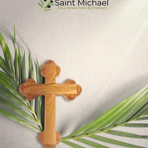 Jerusalem Olive Wood Cross: Hand Carved Wall Hanging