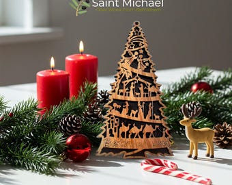Holy Family Ornament Olive Wood Nativity Christmas Tree Decoration Handmade in Bethlehem Holy Land