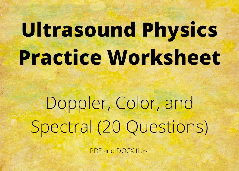 Sonographer Ultrasound Physics Practice Worksheet 7 Etsy