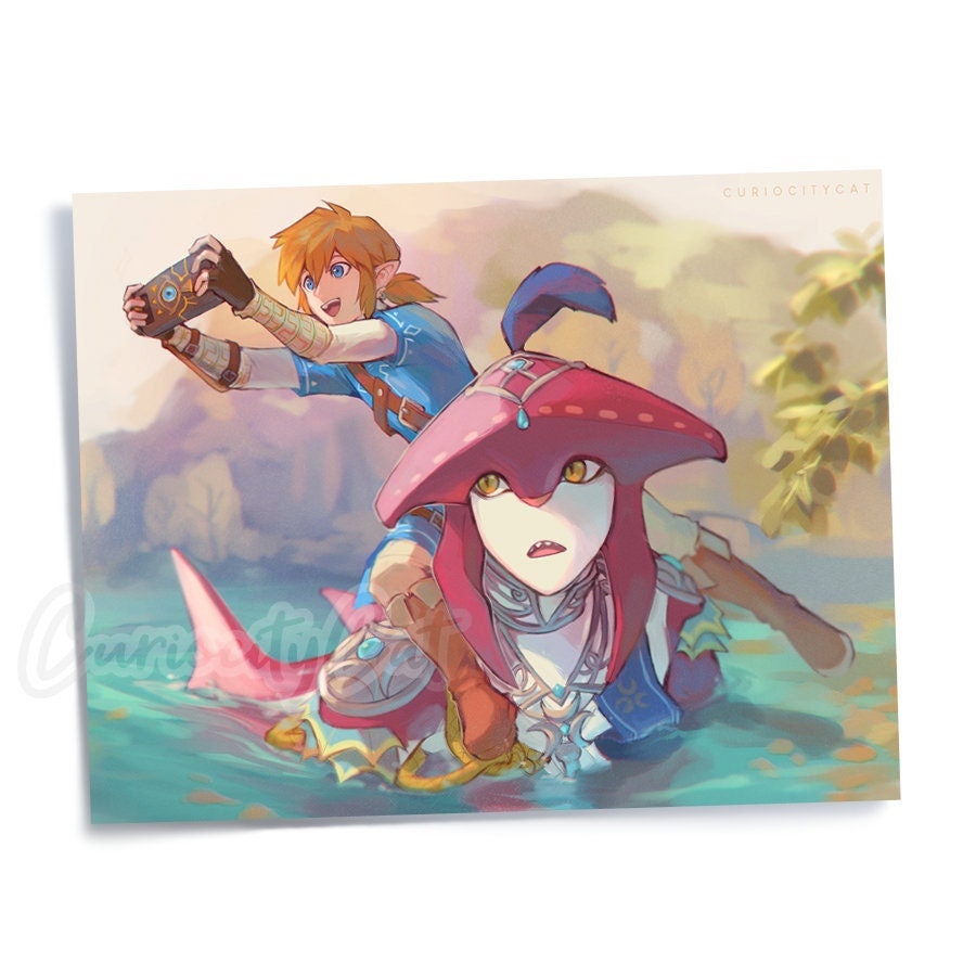 Sidlink Sidon Link Botw 8.5x11 Cute Art Print Etsy Ireland