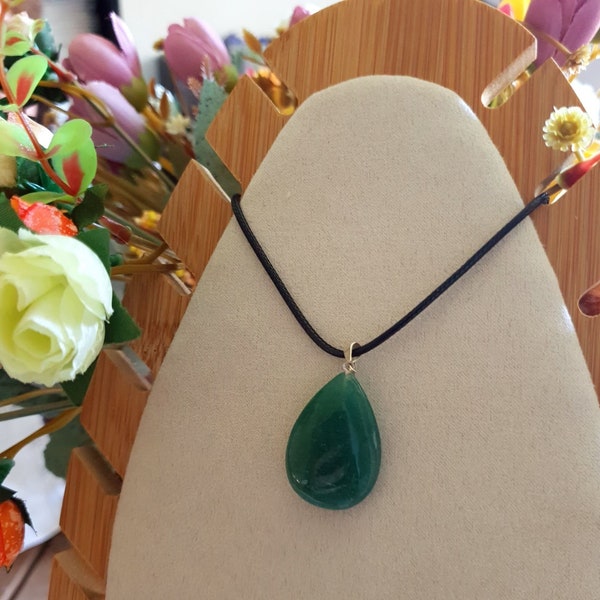 Collier goutte aventurine verte