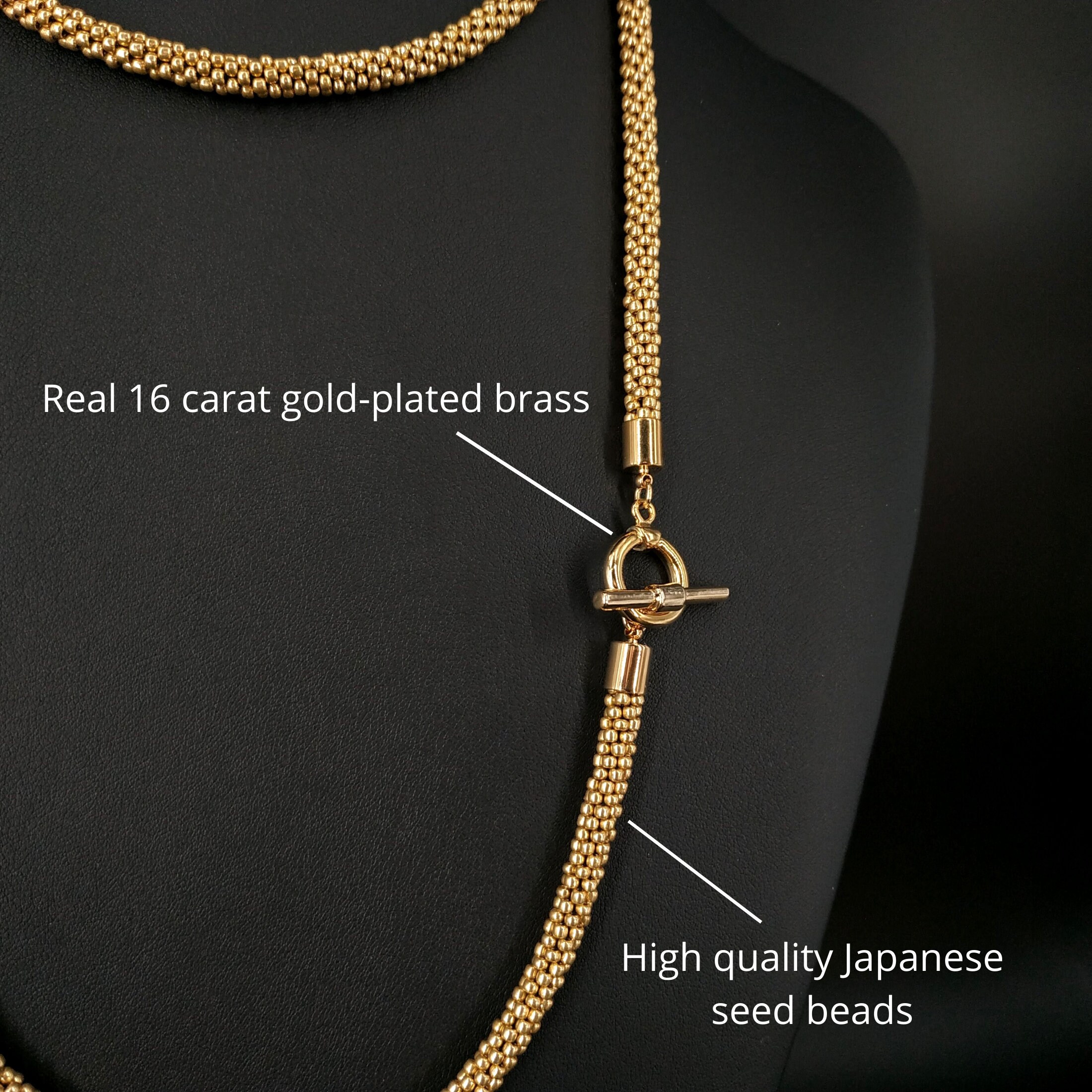 Bolo tie thick chain toggle necklace long gold for women Etsy