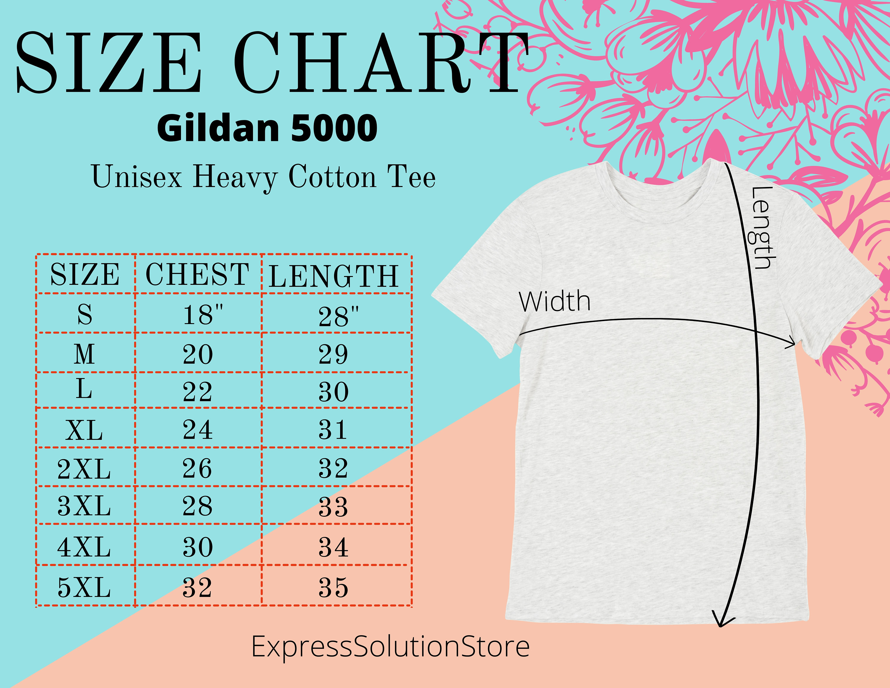 gildan-5000-size-chart-tshirt-measurements-gildan-5000-size-etsy