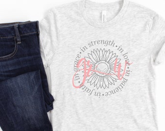 Sunflower T-shirt, Girl’s Sunflower Shirt, Women’s Sunflower Tee, Sunflower Christian Tee, Uplifting Shirt, Plant T-shirt, Daisy Shirt
