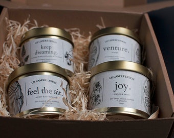 Candle Gift Box - Set Of 4 Scented Soy Candles - Great Gift For Her