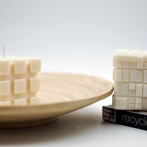 Rubik Cube Handmade Candle, Shaped Home Decor, Natural Minimalistic Pieces Of Art, Unique Housewarming Gift, 3D Printed, Designer Piece image 10