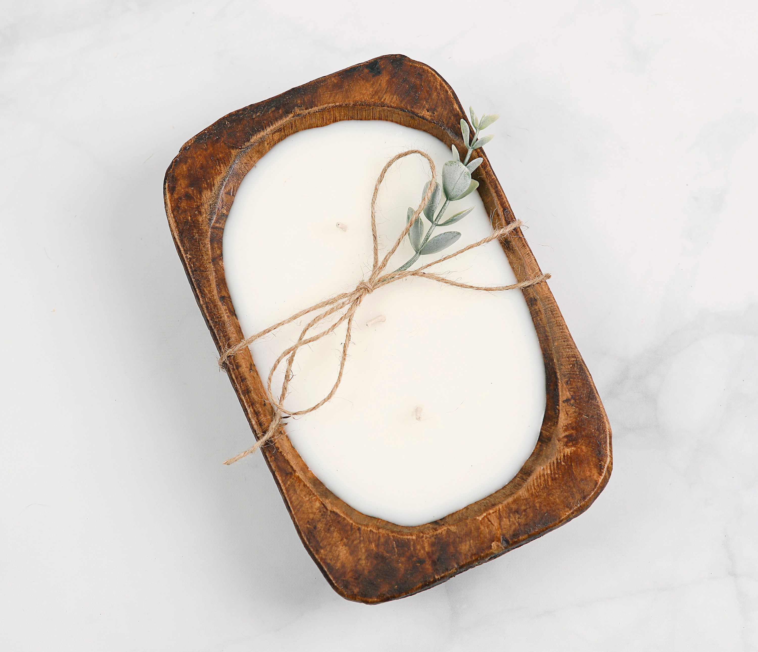 Wooden Dough Bowl Scented Candle Three Wick Soy Candle Etsy