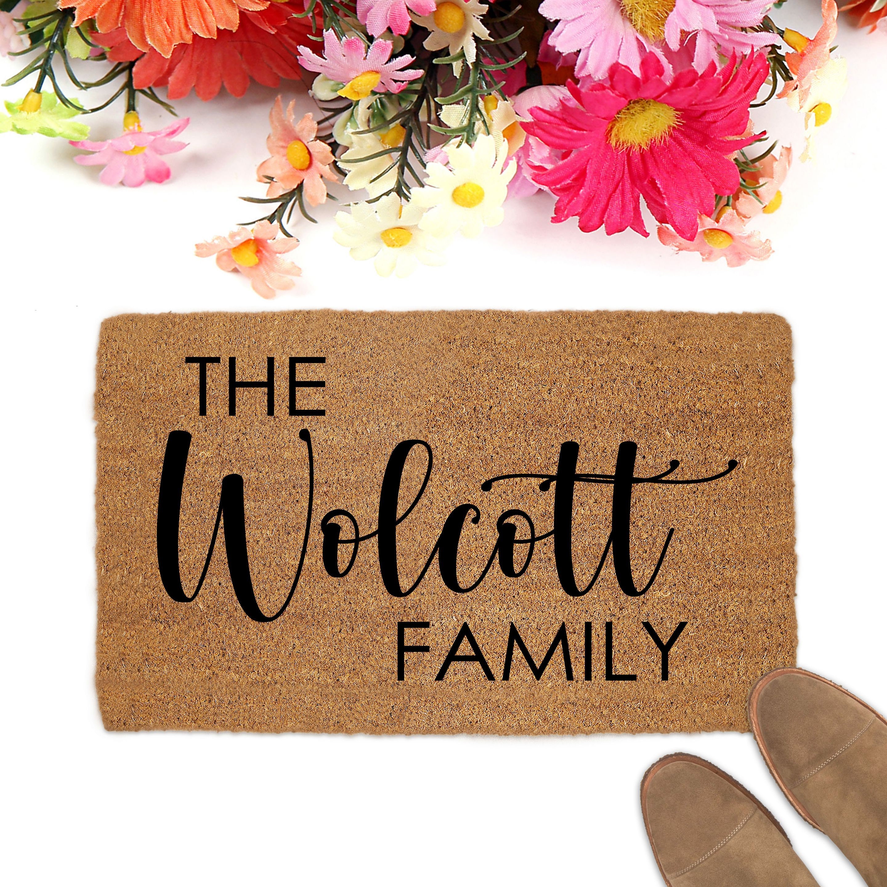 Custom Family Name Doormat Personalized Last Name Doormat Etsy