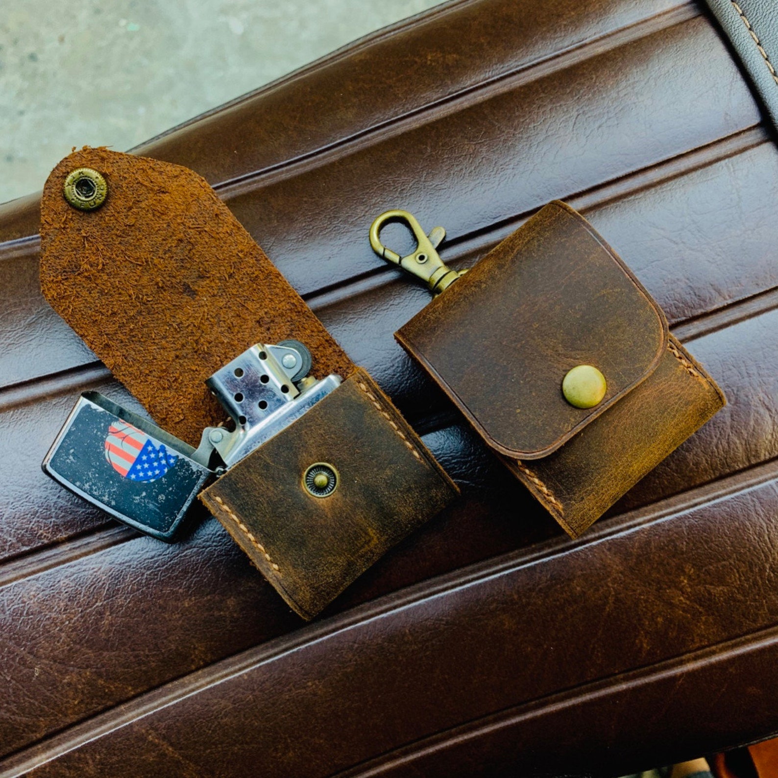 Zippo Leather Case Personalized Custom Zippo Holder Zippo Etsy