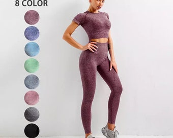 Fitness Yoga - Pack 2 haut à manches et legging sans couture