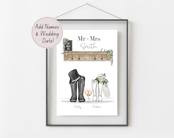Wedding Gifts For Couple, Custom Wedding Print, Wedding Memory Gift, Personalised Wedding Present, Unique Wedding Keepsakes, Newlywed Gifts