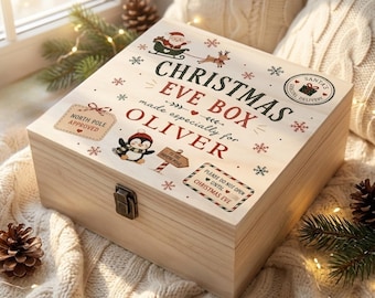 Christmas Eve Box – Personalised Wooden Printed Name Keepsake Box