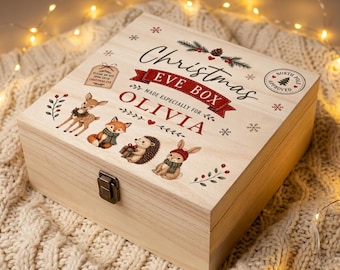 Christmas Eve Box – Personalised Wooden Printed Name Keepsake Box
