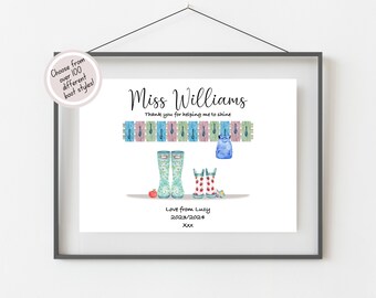 Teacher Gift, Teacher Appreciation Gift, Personalised Teacher Print, End Of Year Present, Teaching Assistant Gift, Nursery Leaver Gifts