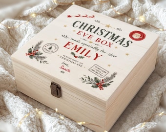 Christmas Eve Box – Personalised Wooden Printed Name Keepsake Box