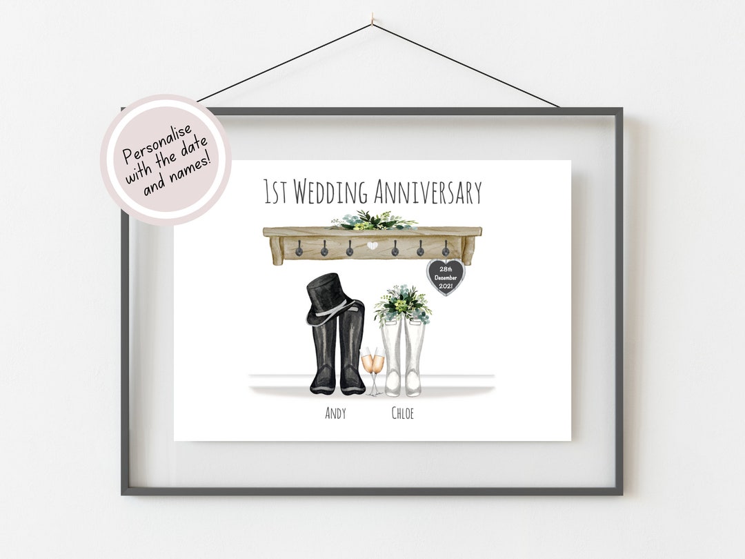 First 1st Paper Wedding Anniversary Gift, Anniversary Gift for Couple