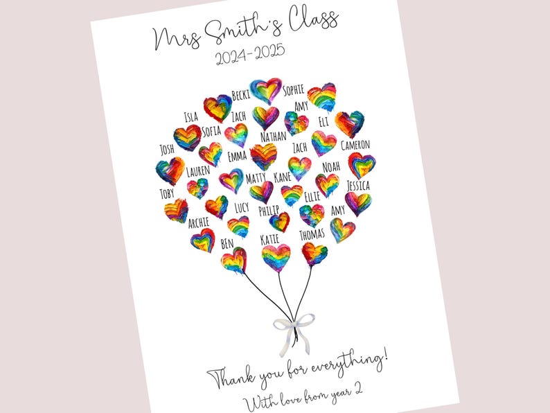 Personalised Teacher Thank You Gift From Class, Teacher Appreciation ...