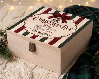 Christmas Eve Box – Personalised Wooden Printed Name Keepsake Box
