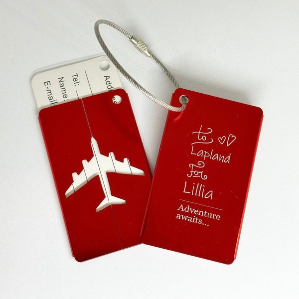 PERSONALISED LUGGAGE Tag | Holiday  | Travel | Suitcase | Lapland | Anniversary | Christmas | Bag Tag | ID Tag | Birthday