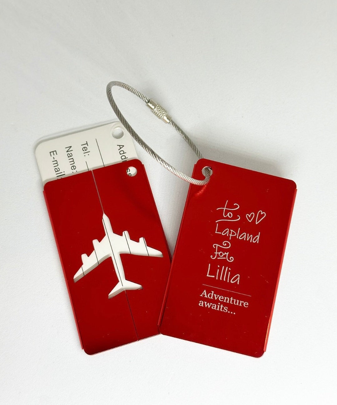 PERSONALISED LUGGAGE Tag Holiday Travel Suitcase Lapland Anniversary