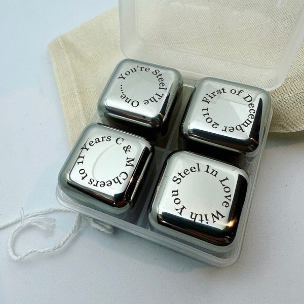 ANNIVERSARY 11 YEARS Ice Cubes | Gin Stones | Valentines | Wedding | Anniversary | Gift | Silver Wedding |Couples | 11 Years | Christmas