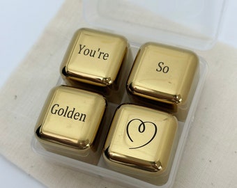 YOU’RE SO Golden Ice Cubes | 25 Years | Gin Stones | Whiskey Stones | Wedding | Anniversary | Gift |Silver Wedding | 11 Years | Steel