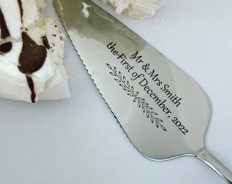 PERSONALISED CAKE SLICE Stainless Steel Silver Gold | Wedding |Anniversary | Birthday | Baker | Cakes | Christmas | Silver | New Home