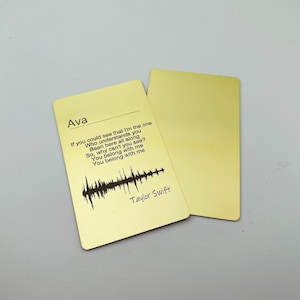 Souvenir personnalisé de portefeuille de musique de carte de chanson d'or | Mariage | Ami | Anniversaire | Cadeau | Saint-Valentin | Amour | Anniversaire | Première danse