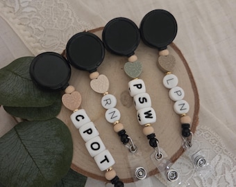 Customizable Retractable Badge Reel: Nurse, Teacher, Healthcare ID Holder