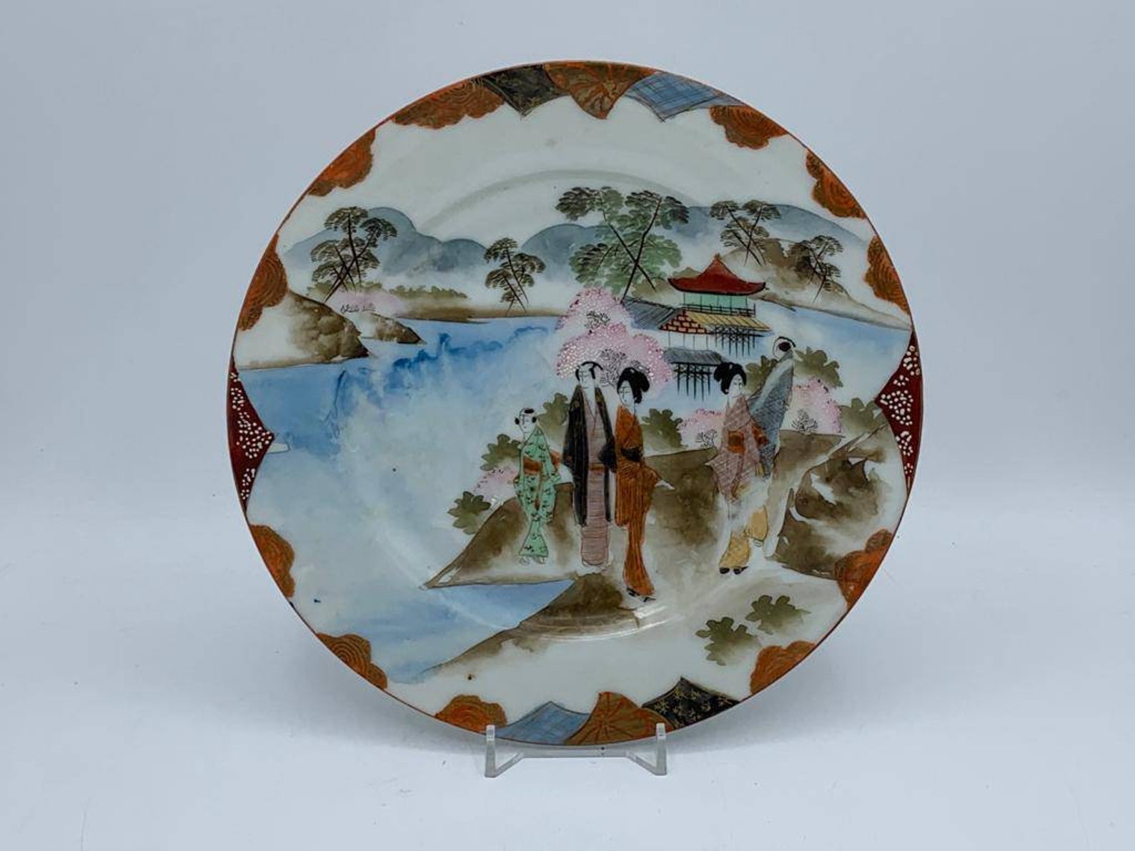 Vintage Japanese Kutani Side Plate Hand Painted 19cm Etsy