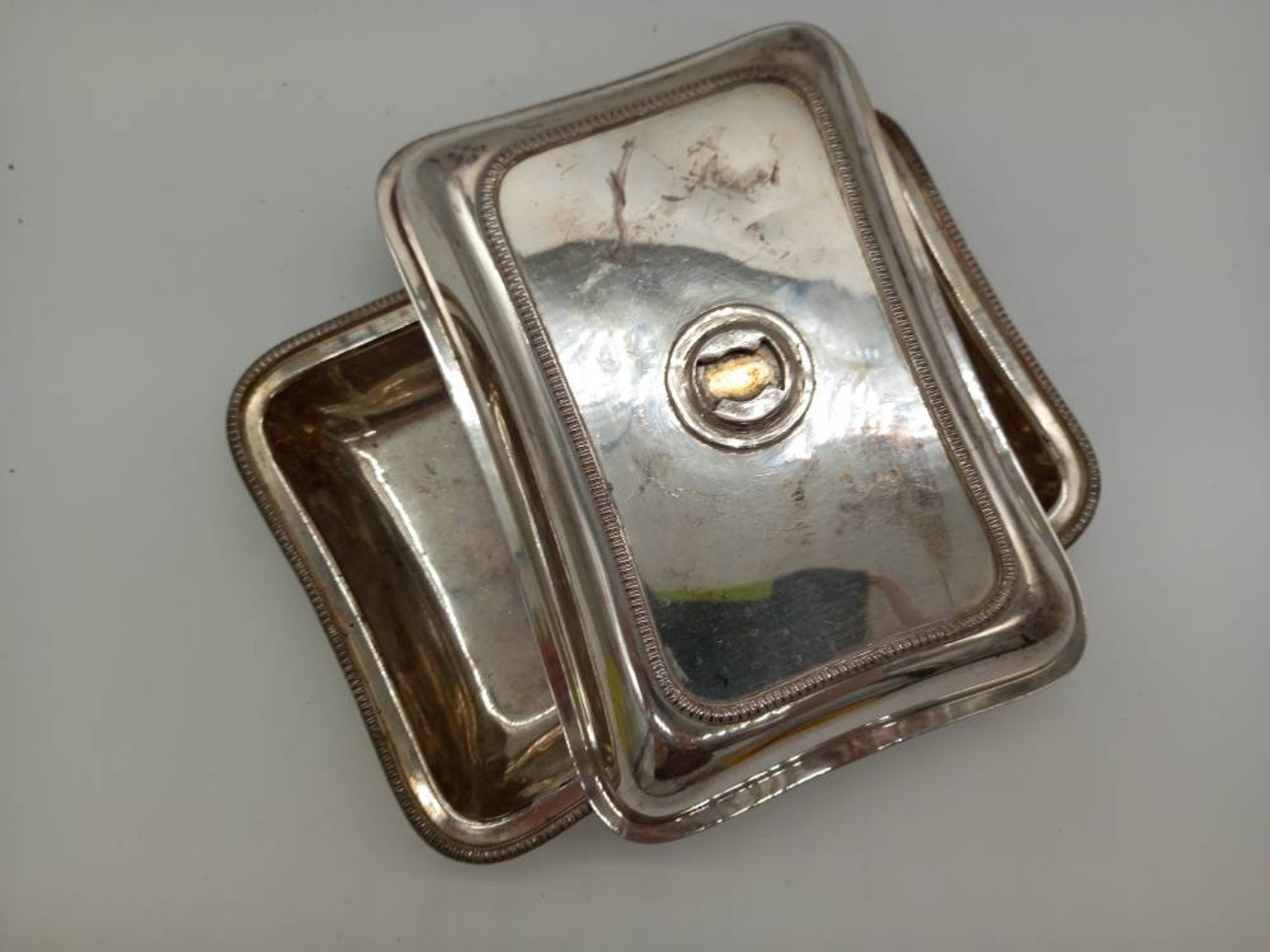 Silver Plated Serving Tray and Lid Rectangle Shape. Missing Etsy
